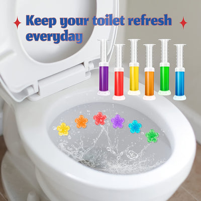 Eliminate Unpleasant Odors with 1pc Toilet Gel Deodorizer, Toilet Flower Fragrance Bathroom Deodorizer!