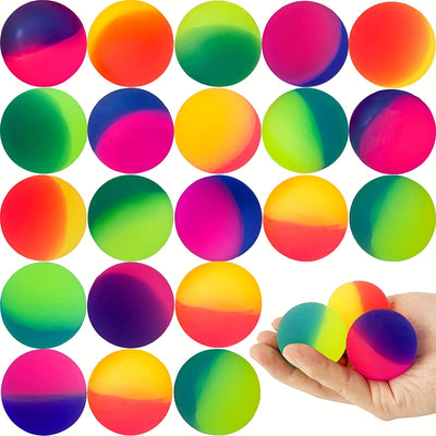 10Pcs Colorful Rainbow Bouncy Balls - Perfect Kids Party Favors & Birthday Gifts! Christmas、Halloween、Thanksgiving Gift