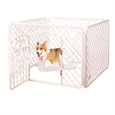 4 Pieces Indoor Anti Escape Pet Fence, Dog Fence, Plastic Fence, Dog Cage With Door