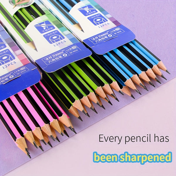12Pcs Pencil Wooden Lead Pencils 2B/HB Pencil With Eraser With A Pencil Sharpener Gift Drawing Pencil School Writing Stationery