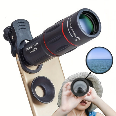 Cell Phone Accessories, Universal Cell Phone External Telephoto Lens, 18 Times Optical Zoom Lens, With Tripod Stabilized, Cell Phone Camera Monocular Lens, Suitable For Most Smartphones