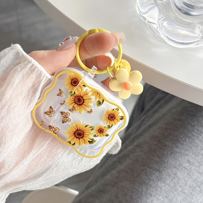 3D Sunflower Earphone Case For AirPods 1/2 Generation Protective Cover Earphone New 3rd Generation Pro Case Wireless   Earphone Protective Box Anti-fall And Wear-resistant Ladies