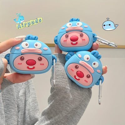 Earphone Anti-drop Protective Case Cute Little Beaver Beaver Clown Fish Set Silly And Sweet Silicone Case Suitable For AirPods 1/2/3/Pro Earphone Protective Cover Wireless Earphone Cover Protective Case Anti-drop Wear-resistant