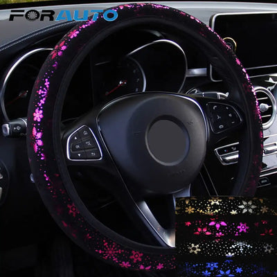 Car Steering Wheel Cover 4 Colors Diameter 38cm Car Steering-wheel Covers Shiny Snowflake Car Accessories Universal Car-styling