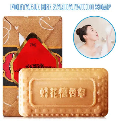 New 25g Mini Soap Bee Flower Sandalwood Acne Soap Bath Removing Mites Travel Package Toilet Soaps SCI88