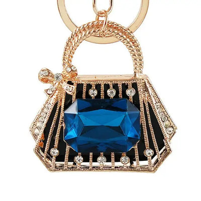 High Quality Handbag Keychains Crystal Pave Metal Fashion Women Bag Pendant Rhinestone Key Chains For Car Christmas Gift