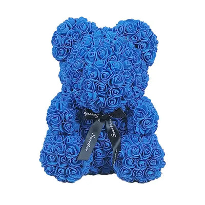 40cm Teddy Bear of Rose Artificial Flowers PE Rose Bear for Women Valentines Wedding Christmas Gift Box Home Decor