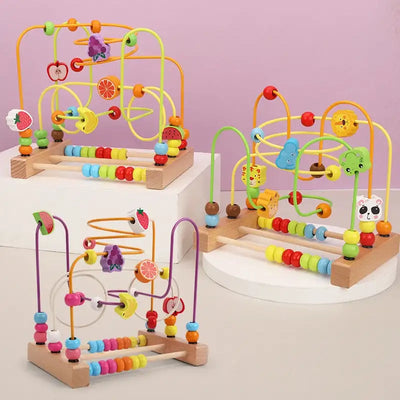 Kids Toys Montessori Wooden Toys Maze Circles Around Beads Abacus Math Toys Puzzle Early Learning Educational Toys For Children