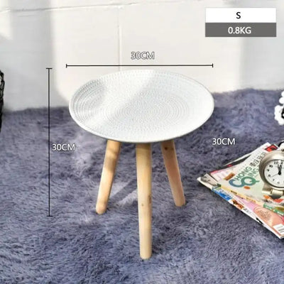 Tea Table End Table For Office Coffee Table Wooden Round Magazine Shelf Small Sofa Side Table Movable Living Room Furniture