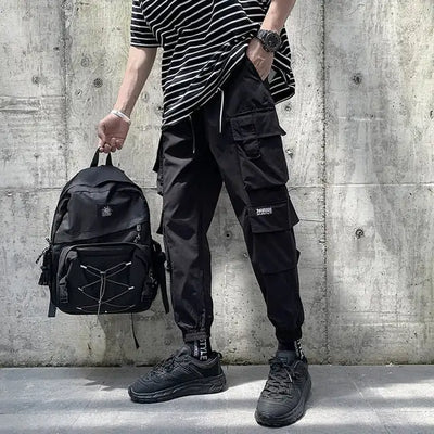 New Hip Hop Joggers Cargo Pants Men Harem Pants Multi-Pocket Ribbons Man Sweatpants Streetwear Casual Mens Pants S-5XL