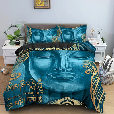 Buddha Bedding Set Mandala Quilt Cover Peace Design Luxury Bed Sets Bohemian Bedclothes 2/3pcs king Size With Pillowcase