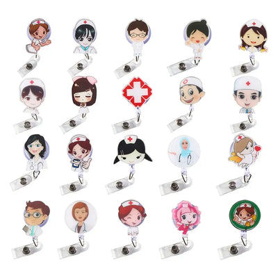 High Quality 1Pcs Doctors Nurse Office Retractable Pull Badge ID Lanyard Name Tag Card Badge Holder Key Ring Chain Clips