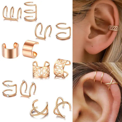 Ear Cuff Gold Leaves Non-Piercing Ear Clips Fake Cartilage Earring Jewelry For Women Men Wholesale gifts