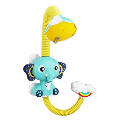 Cute Electric Elephant Water Pump with 360 Degrees Adjusted Hose Baby Bath Shower Head Spout Rinser Kids Shower Toys