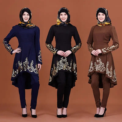 Muslim Dress Women Islamic Clothing Moroccan Kaftan Hot Stamping Fashion Abayas Robe Dubai Abaya Turkish Clothes New