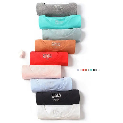 SEMIR summer cotton T shirts men simple o neck stretch solid new tops clothing casual tshirt man streetwear cool tee shirts