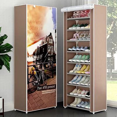 Multilayer Shoe Cabinet Dustproof Shoes Storage Closet Home Space-saving Easy Assembled Organizer Holder Furniture Shoe Rack