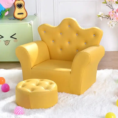 High-quality Supplier Of Children's Furniture Sofas Korean Style Crown Pull Buckle Combination Sofa Fashionable Footstool
