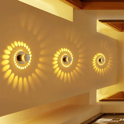 LED Wall Lights Modern Simple Spiral Wall Lamp Colorful Ceiling Led Indoor Lamp 3W AC110V 220V For KTV Bar Corridor Living Room