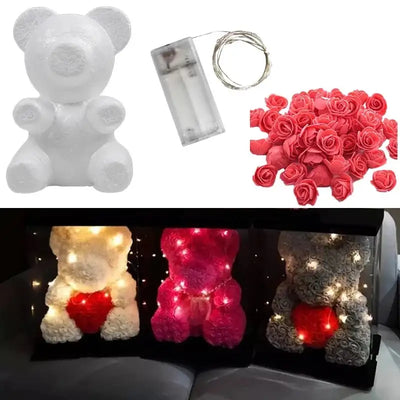 Foam Teddy Bear of Roses Mold DIY Craft for Wedding Birthday Party Decoration Valentines Day Gift Polystyrene Styrofoam Bear
