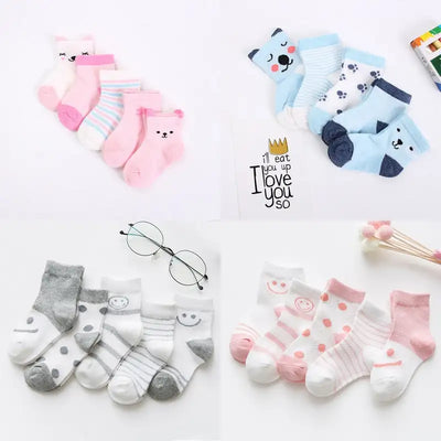 5 Pairs/Lot Baby Socks  For Newborns Infant Cute Cartoons Soft Cotton Socks Summer 0-24 Month Boy Girl Lovely Mesh Kids Gift CN