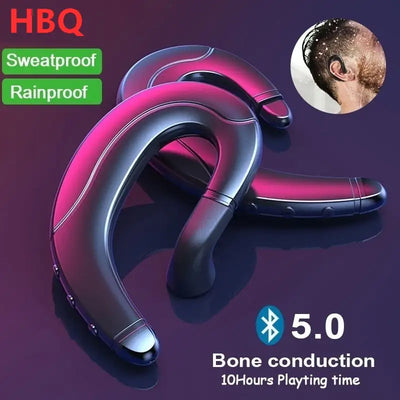 Bone Conduction Bluetooth Headset Portable Universal Unilateral Handsfree Wireless Hanging Ear Mobile Phone Call Sport Earphone