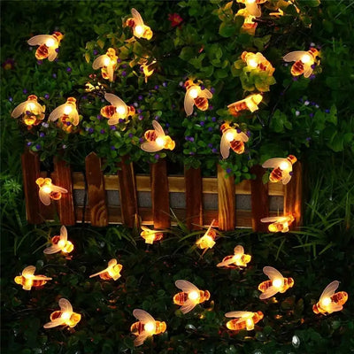 1.5/3/6m Bee Shaped LED String Light Battery Operated Christmas Garlands Fairy Lights For Room Holiday Party Garden Decoration
