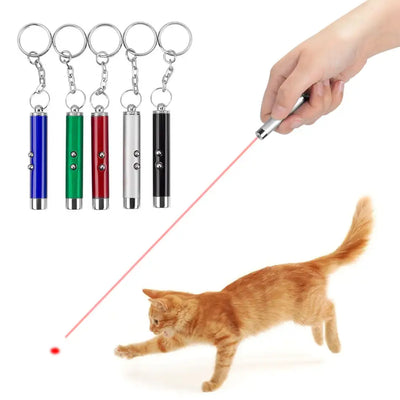2-In-1 Cat Pet Toy Red Laser Light LED Pointer Pen White Flashlight Torch Interactive Training Laser Pointer Pen For Cat Dogs