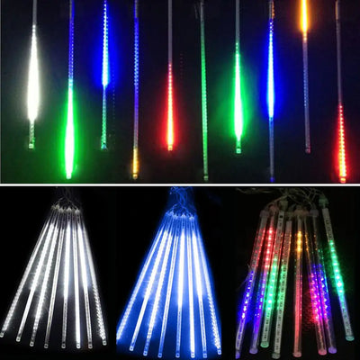 30/50cm 8 Tube Outdoor Meteor Shower Rain LED String Lights Christmas Tree Decorations for Home Outdoor New Year Navidad Wedding