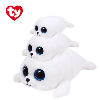 15CM Ty Beanie Icy White Body Glitter Blue Eyes Seal Collectable Plush Animal Toys Stuffed Doll Christmas Birthday Gift For Girl