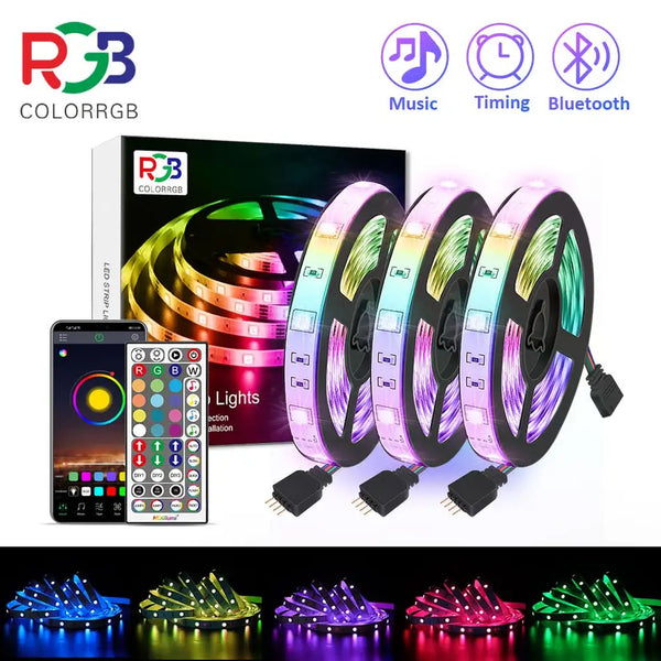 LED Light Strip, Music Sync, 44 key remote control, bluetooth phone app Control for Party tv Christmas decorations
