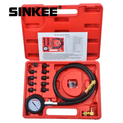 12 piece Engine Oil Pressure Test Kit Tester Car Garage Tool Low Oil Warning Devices SK1267