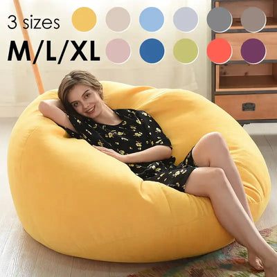 Indoor Leisure Lazy Cotton Bean Bag Cover Bean Bag Sofa Liner Cloth Bean Bag Without Filler Removable Washable Liner Cover