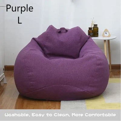 Indoor Leisure Lazy Cotton Bean Bag Cover Bean Bag Sofa Liner Cloth Bean Bag Without Filler Removable Washable Liner Cover