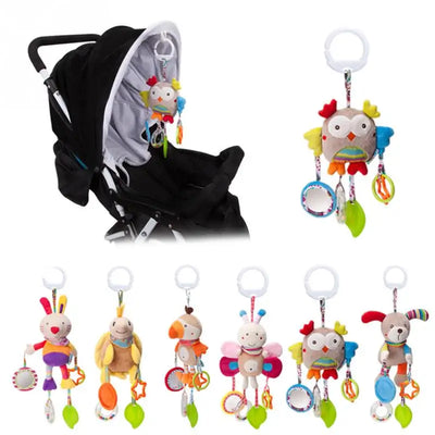 Cartoon Baby Toys 0-12 Months Bed Stroller Baby Mobile Hanging Rattles Newborn Plush Infant Toys For Baby Boys Girls погремушки