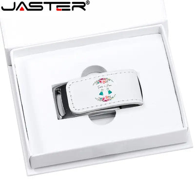 JASTER Custom Logo For Gifts 2.0 Flash Pen Drives 64GB 32GB 4GB 8GB 16GB Pendrive Leather Usb+white Box (Over 1 pcs Free Logo)