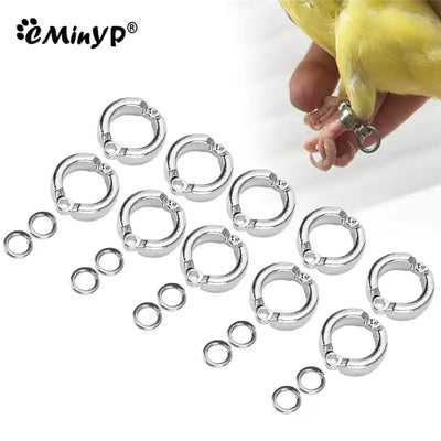 Parrot Foot Rings Metal Pet Bird Leg Rings Outdoor Fly Training Activity Anti-Lost Opening Clip Leash Accessories 0.45 To 1.15CM