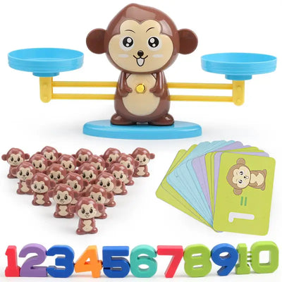 ESUN Montessori Kids Weight Animal Balance Math Toys Arithmetic Learning Monkey Animal Balance Scale Number Game Learning Toys