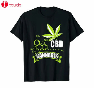 Cbd Cannabis Molecular Chemistry Weed Marijuana 420 Funny Black T-Shirt S-3Xl
