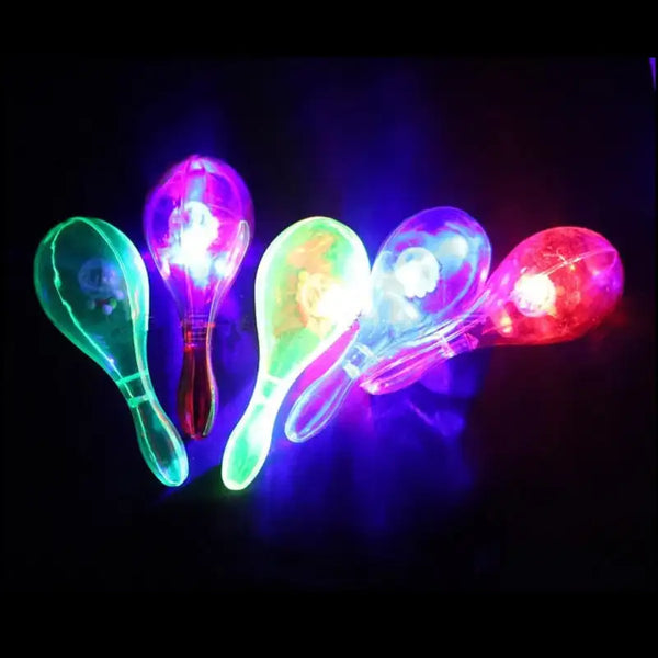 2pcs LED Maracas Flashing Light Up Shake Toy Cheering Party Concert Party Halloween Carnival Rattle Noise Maker Shaker Toys