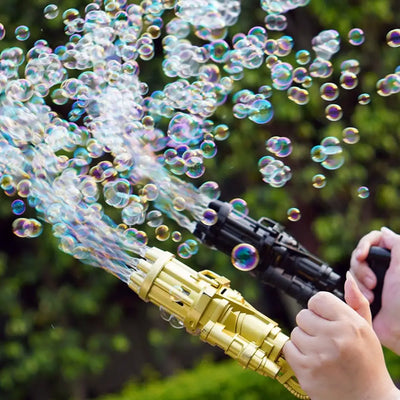 Electric Bubble Gatlin Shape Machine Soap Bubbles for Children Magic Toys for Bathroom Summer Outdoor Fun Toys