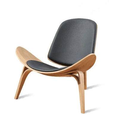 Hans Wegner Style three-legged chair Shell autumn paste black artificial skin Furniture for living room modern replica of chair