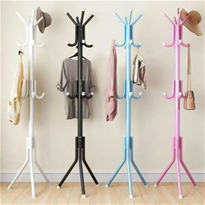 175 x 45cm Metal Coat Rack Assembled Living Room Floor Hat Clothing Display Stand Home Furniture Multi Hooks Hanging Clothes
