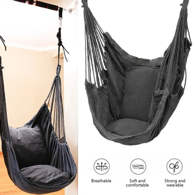 Sleeping Hammock Camping Hammock Portable Chair Outdoor Furniture Hanging Rope Swing Chair for Garden Thickened Hammock Outdoo
