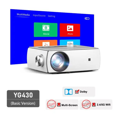 AAO Full HD Projector YG430 5G WiFi Smart Portable Mini Projector Native 1920 X 1080P Smartphone LED Video Home Cinema Beamer