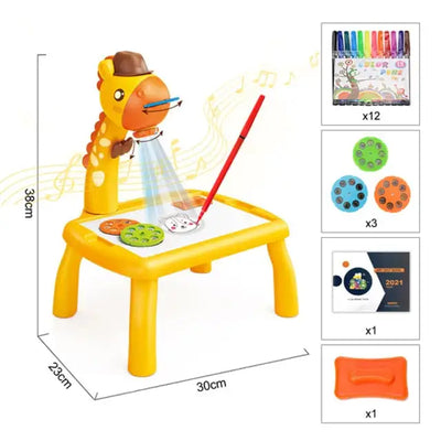 Children Led Projector Painting Art Drawing Table Light Toy For Kids Painting Board Desk Educational Learning Paint Tools Toys