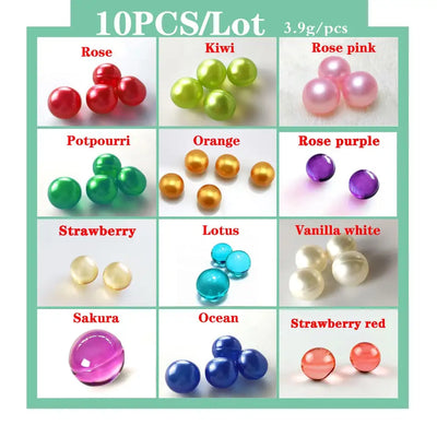 10PCS/Lot Bath oil beads Spa Essential Oil pearl bath bead moisturizing essential oil prevents skin from drying 2cm 3.9g/pcs
