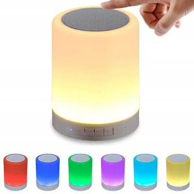 LED Night Light Table Bedside Lamp Smart Touch Lamp Wireless Bluetooth Speaker Dimmable RGB Changeable Music Sync Lamp Christmas