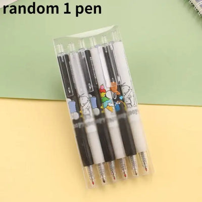 1 cartoon press gel pen cute 0.5 mm black ink signature pen promotional gifts stationery school supplies