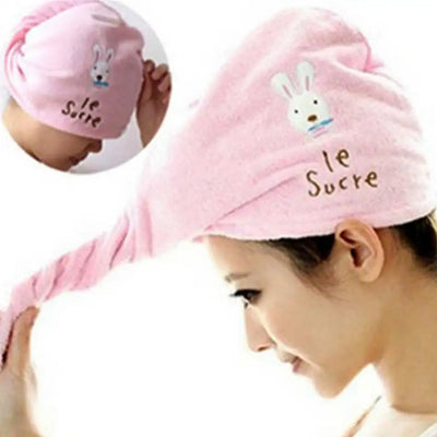 1PC Thickened Microfiber Dry Hair Towel Hat Rabbit Dry Hair Cap Super Absorbent Dry Hair Towel for Women Shower Hair Dry Tools